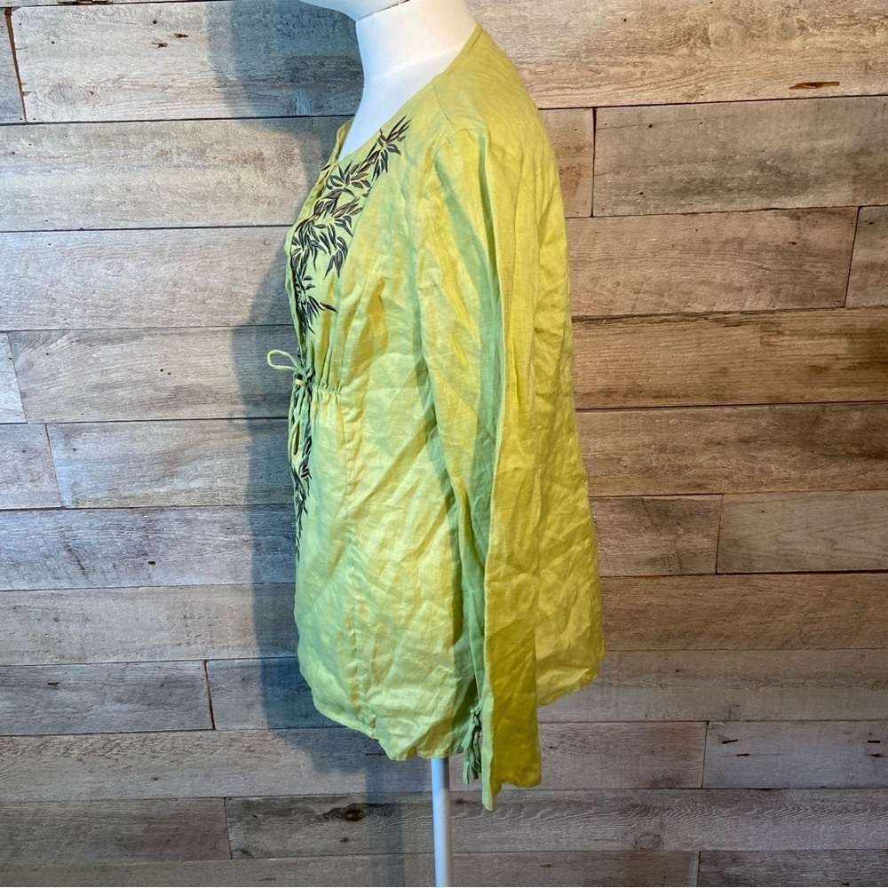 🛍️3/$30 Jax women's chartreuse coloured boho embroidered tunic in size 8 - Picture 2 of 8